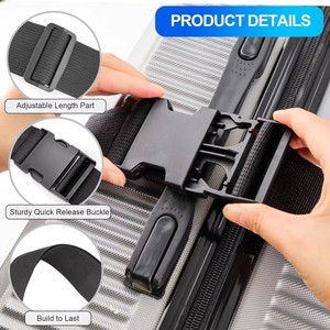 Sangles de bagages pour valises, robustes, portables, noires, de qualité supérieure, en matériau PP, approuvées par la <span class=keywords><strong>TSA</strong></span>, réglables, polyvalentes, avec boucle robuste - Product Image 3