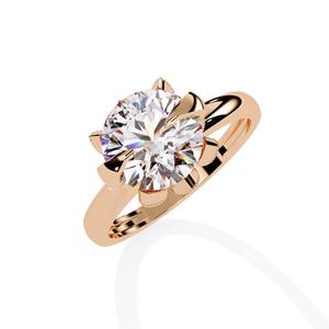 แหวนเพชรทรงลูกแพร์แบบสองวง 14k, 18k ทองคำแท้ ผลิตตามสั่งในสีโรสโกลด์, ยีลโกลด์, ไวท์โกลด์ - Product Image 5