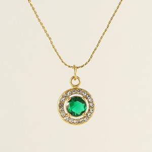 Colar com Pingente de Zircônia em Aço Inoxidável Banhado a Ouro 18K N49T, Formato Coração, Redondo e Quadrado, Choker Delicado, Joia à Prova d'Água e Não Desbota - Product Image 5