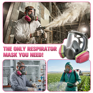 Full Face <strong>Respirator</strong> <strong>Mask</strong> with Dual Cartridge Filters Industrial Gas <strong>Mask</strong> Anti Dust <strong>Chemical</strong> Protection Safety <strong>Mask</strong> Reusable - Product Image 6