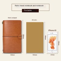 Portable Vintage A6 cahier en cuir personnalisé feuilles mobiles Journal de voyage petit créatif papeterie journal cadeau pour les étudiants