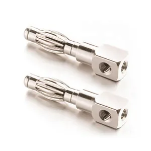 Terminale di potenza argento placcato in ottone personalizzato di alta precisione impilabile da 4mm femmina connettore maschio OEM ODM 0.1 a 0.5mm