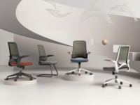 Chaise de conférence exécutive moderne avec base en nylon, accoudoirs réglables en PP, dossier moyen, chaises de travail pour le personnel de bureau, mobilier de bureau