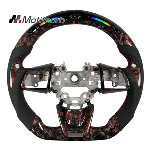 Volant en fibre de carbone forgée rouge LED personnalisé pour Kia Stinger GT GT1 GT2 GT Line 2018-2024, avec poignées en microfibre, amélioration de l'intérieur - Product Image 1