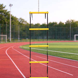 Escalera <span class=keywords><strong>de</strong></span> Agilidad Colgante con Peldaños Rígidos <span class=keywords><strong>de</strong></span> PP, Equipo <span class=keywords><strong>de</strong></span> Entrenamiento Vertical <span class=keywords><strong>de</strong></span> <span class=keywords><strong>Nivel</strong></span> <span class=keywords><strong>Profesional</strong></span> para Niños, Adolescentes, Fútbol - Product Image 6
