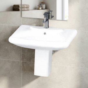 Lavabo mural indien de haute qualité en forme de fleur, semi-piedestal, pour salle de bain - Product Image 6