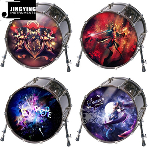 2024 Jingying musica Drum Heads serie, commercio all'ingrosso materiale PET 18 20 22 pollici colorato <span class=keywords><strong>grancassa</strong></span> pelli - Product Image 4