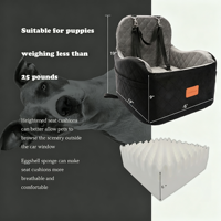 Coussin de siège auto universel pour chiens, coussin de voyage portable pour l'extérieur, pour siège avant de voiture avec ceinture de sécurité