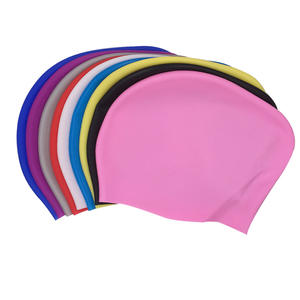 Bonnet de bain en silicone pour femmes, protection extra large des oreilles, pour la natation et les sports nautiques, bonnet pour cheveux longs pour adultes - Product Image 1