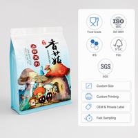 Sachet personnalisé imprimé motif champignon, fermeture éclair, qualité alimentaire, pour délices de la montagne, champignons Shiitake, OEM, marque privée, vente en gros