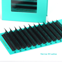 SP EYELASH Extensions de cils faites à la main 3D 4D 5D 6D Courbure C D Forme W étroite Cils en forme de trèfle W Plateaux d'extensions de cils pré-faits en éventail pour volume