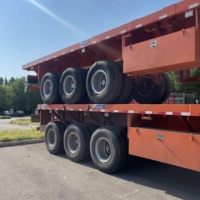 3/4 Dingilli 20/40/45 Fit Çelik Platformlu Kaz Boyunlu Düz Yataklı Ağır Yük Taşıma Yarı Römorku 60-120 Ton Yük Kapasiteli Konteyner Yükleme İçin