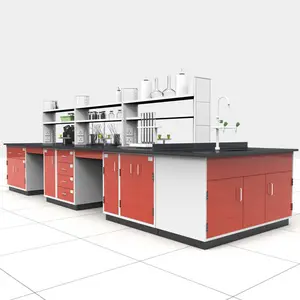 أثاث المختبر المدرسي التجاري وطاولة المختبر التجاري، مقعد معملية جزئي مع خزائن حديثة معدنية من الفولاذ