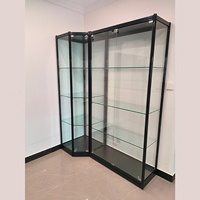 Vitrine d'exposition pour figurines d'action à 5 étagères, avec éclairage LED, en verre trempé, pour magasin