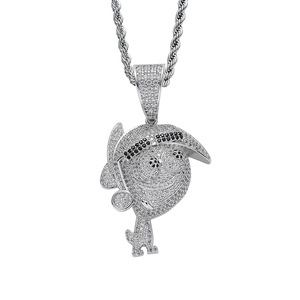 Nuova Collana Hip Hop Europea e Americana con Ciondolo Anime Backfight Family Protagonist Incastonato di Zirconi Accessori Hiphop - Product Image 3