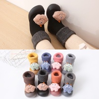 Chaussettes antidérapantes pour enfants, à semelle en caoutchouc, souples, en cachemire, nouveau produit