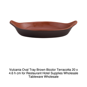 Plat de service ovale en terre cuite Vulcania 20 × 4,6 cm, marron, bicolore - Product Image 2
