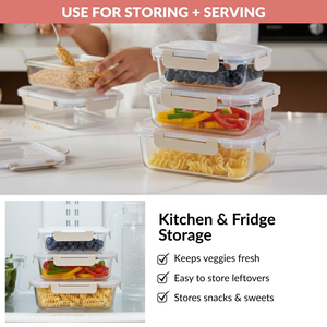 New Rectangular <b>Glass</b> Food Storage Container with <b>Glass</b> Lid, Pre-meal Preparation <b>Box</b> 2set - Product Image 4