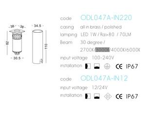 <span class=keywords><strong>Spot</strong></span> encastré de plafond en laiton pur pour extérieur, étanche IP67, <span class=keywords><strong>220V</strong></span>/12V/24V - Product Image 2