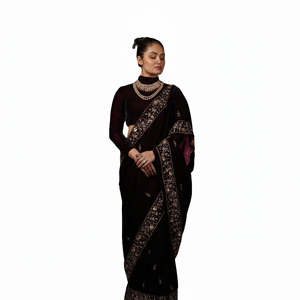 Ropa informal de seda Georgette multicolor, pieza de blusa Sari étnica de Bollywood para mujer con materiales de Modal/Rayón - Product Image 1