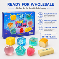 Lot de 8 jouets sensoriels souple à texture mixte et à récupération lente, en TPR et mousse PU remplie de maltose, coffret cadeau, vente en gros