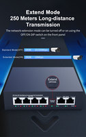 6-Port 10/100Mbps PoE-Switch mit 2 Ethernet-Uplinks IEEE802.3af/at 65W Unmanaged Netzwerk-Switch für CCTV IP-Kamera NVR-System