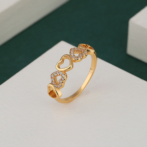 Exquisito Anillo de Corazón para Niña, Regalo, Anillo con Gema, Bague Coeur, Joyería Chapada en Oro de 18k, Anillo de Boda de Circonita al por Mayor - Product Image 2