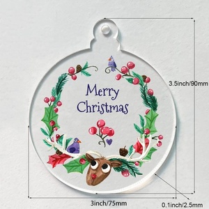 DIY งานฝีมือสำหรับเด็กสำหรับครอบครัวไวนิลมีรู3 "ว่างทรงกลมอะคริลิคใสเครื่องประดับคริสต์มาส - Product Image 6