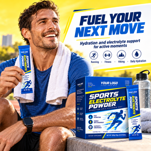 Poudre d'électrolytes essentielle pour les passionnés de sport : restaure l'énergie, récupère l'endurance, rétablit la fonction musculaire, reconstitue rapidement la transpiration perdue - Product Image 1