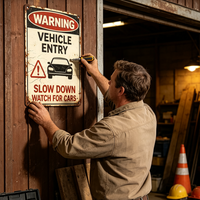 Plaque Murale Métallique Amusante « Interdiction de Sollicitation Papa avec Pistolet » – Décoration Humoristique pour Garage, Bar, ou Caverne Masculine – Plaque de Porte Sécurité Drôle