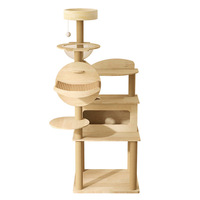 Árbol para Gatos de Madera Maciza Premium, Multifuncional, con Cápsula Espacial, Cuna Espacial y Postes Rascadores para el Juego de los Gatos