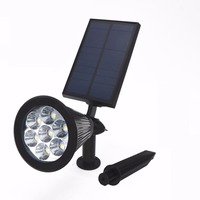 Projecteur solaire 2-en-1 étanche 7 LED Applique murale réglable Lampe de paysage Prix d'usine personnalisé Spot solaire de jardin