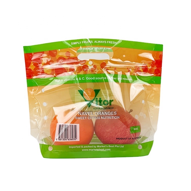 Handheld Transparent PET Zipper Fruit Packaging