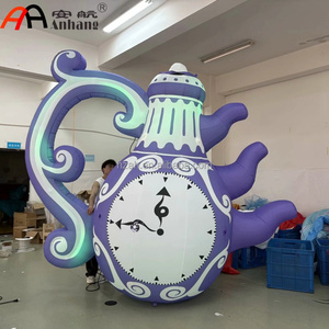 Tetera inflable morada con reloj <span class=keywords><strong>de</strong></span> decoración Dreamy Alice para exhibición temática del País <span class=keywords><strong>de</strong></span> las Maravillas, fiesta infantil <span class=keywords><strong>de</strong></span> cuento <span class=keywords><strong>de</strong></span> hadas - Product Image 1