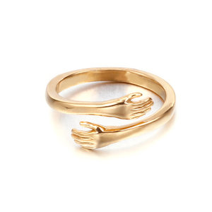 Romantic <b>Couple</b> Both Hands Hug Finger <b>Ring</b> for Women Fashion Classic Design Anniversary 925 Sterling Silver Jewelry - Product Image 1
