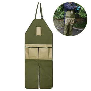 Delantal de tela Oxford con bolsillos para jardinería y trabajo, diseño con bloques de color - Product Image 5