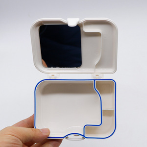 Golden Light Denture Storage Box With <b>Mirror</b> <b>Plastic</b> Covered For Oral Care - Product Image 1