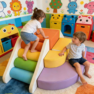 Échelle d'escalade en bois <span class=keywords><strong>pour</strong></span> bébé avec coussin souple - <span class=keywords><strong>Jouet</strong></span> d'entraînement sensoriel - Toboggan d'escalade multifonctionnel <span class=keywords><strong>pour</strong></span> enfants - Product Image 4