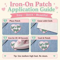 Patchs brodés esthétiques et amusants à thermocoller ou à coudre, motifs Cœur d'amour, Texte, Papillon, Crème glacée, Chapeau de sorcière