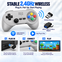 Manette de jeu sans fil rétro Data Frog PC07, double joueur, récepteur USB, manette pour PC, Android, émulateur de jeux classiques