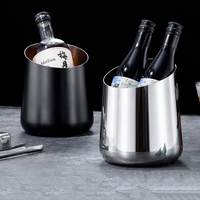Seau à glace noir mat à paroi simple pour champagne et vin, idéal pour hôtels, bars, traiteurs et événements – Bac à boissons pour bars et hôtels