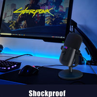 Microphone de jeu GAM-M12, microphone de bureau USB pour ordinateur, enregistrement mobile en direct, réduction du bruit RGB