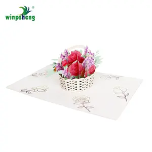 Winpsheng Factory Custom Handmade 3D Pop-Up Music Light Greeting Card Thank You Card Mother's Day Gift Printed Paper Envelopes