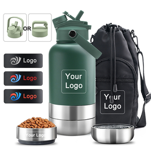 Biểu Tượng Tùy Chỉnh 32Oz Du Lịch Ngoài Trời Pet Trung Chuyển Thép Không Gỉ Cách Nhiệt 3-Trong-1 Con Chó Đi Bộ Chai Nước - Product Image 5