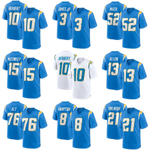Vente en gros de maillots de football américain brodés <span class=keywords><strong>Los</strong></span> <span class=keywords><strong>Angeles</strong></span> Charger bleus # 10 Justin Herbert # 3 Derwin James Jr. Uniforme de football - Product Image 1