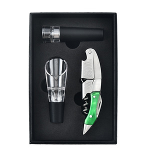 Tire-<span class=keywords><strong>bouchon</strong></span> manuel en acier inoxydable et résine à double charnière <span class=keywords><strong>pour</strong></span> bouteilles <span class=keywords><strong>de</strong></span> <span class=keywords><strong>vin</strong></span>, avec verseur et <span class=keywords><strong>bouchon</strong></span>, idéal <span class=keywords><strong>pour</strong></span> les barmans - Product Image 1