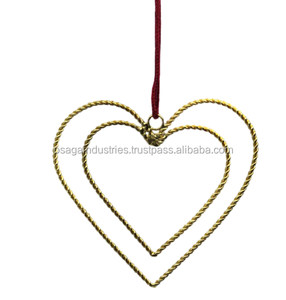 HIGH QUALITY DOTTED DESIGN LARGE HANGING HEART METAL CHRISTMAS HANGING ORNAMENT NEW DESIGN <b>TREE</b> DECORATION HOME DECOR - Product Image 6