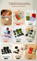 Boîte d'emballage de bijoux en papier/carton noir avec estampage doré vintage, vente en gros, avec couvercle et base, pour bagues, boucles d'oreilles, colliers, boîte cadeau