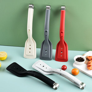 2-en-1 Ustensile de cuisine multifonctionnel en silicone pour les œufs frits et le bifteck Turner Double pince à aliments Double spatule Pince à pelle Spatule - Product Image 3