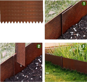 Borde de Jardín Moderno de Acero Corten Gnee de 6 pies, Hueco y Ecológico para Uso Residencial y Comercial en Exteriores - Product Image 4